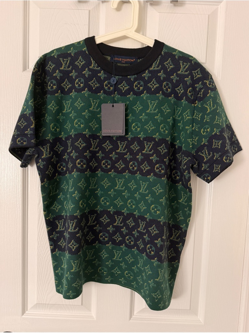 Louis Vuitton Green & Black Monogram Knit Tee